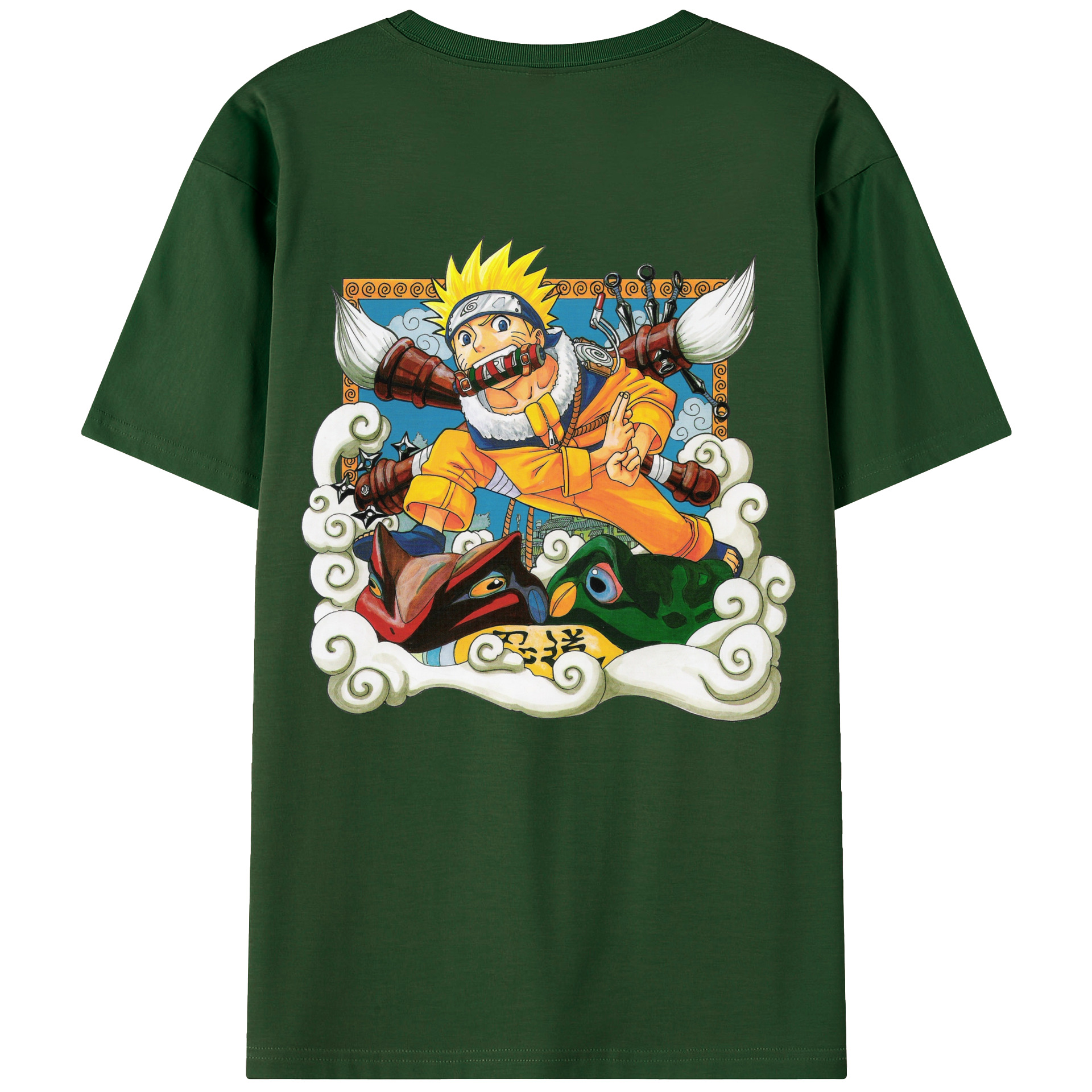 （画像用） NARUTO -ナルト- うずまき ナルト Uzumaki Naruto 綿100％半袖Tシャツ（背面プリント）